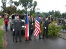 Čestná vlajková stráž ve Slavičíně - zleva SPC Mukenšnábl, SSG Kročil, SGT Zeman a CPL Houška